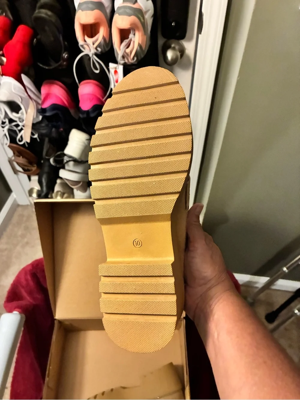 JustFab Chunky Platform Loafers in Tan